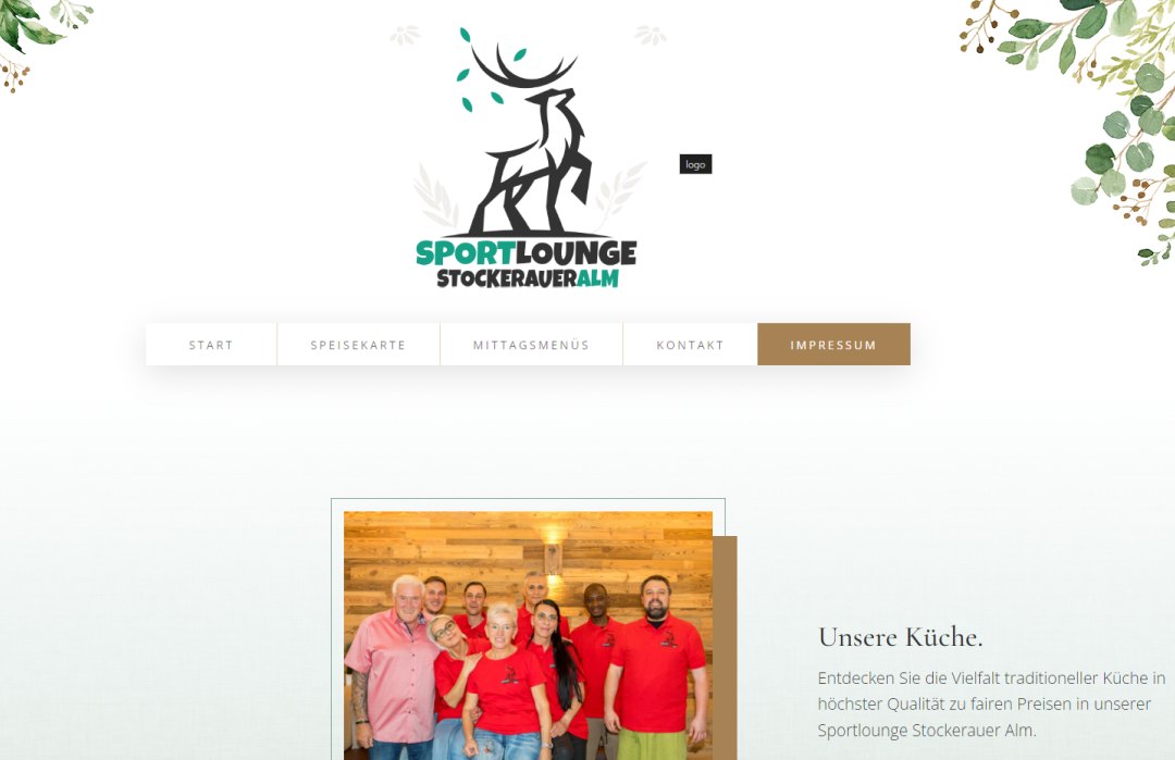 Screenshot Webseite Sportlounge Stockerauer Alm